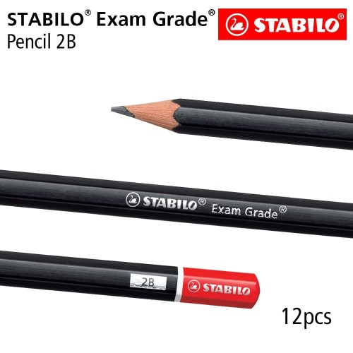 [EZO.8600260] STABILO Exam Grade - Pensil 2B - 12pcs / Pencil Kayu Hitam Ujian UNBK