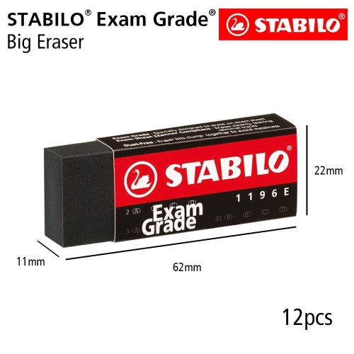 [EZO.8600075] STABILO Exam Grade - Big Eraser 12pcs / Penghapus Pensil Ujian Sekolah