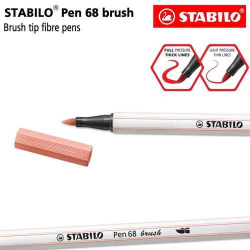 [EZO.8600078] STABILO Pen 68 Brush Light Flesh Tint Krem Marker Kuas Kaligrafi Cream