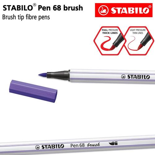 [EZO.8600091] STABILO Pen 68 Brush Violet / Ungu / Premium Marker Kuas Kaligrafi Art