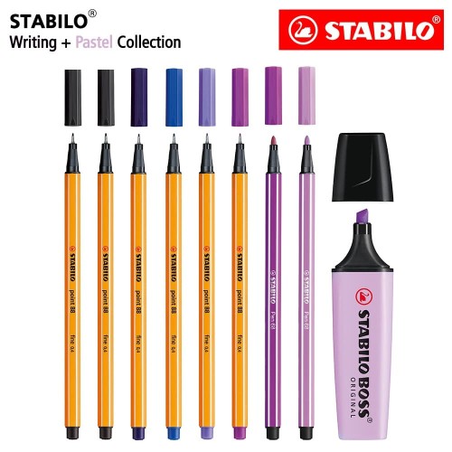 [EZO.8600111] STABILO Pastel Collection - Set 9 Lilac BOSS Pen 68 point 88