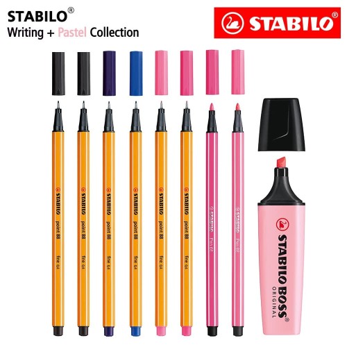 [EZO.8600112] STABILO Pastel Collection - Set 9 Pink BOSS Pen 68 point 88