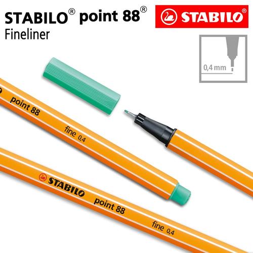 [EZO.8600115] STABILO Point 88 Ice Green Isi 1pcs / Fineliner / Pen Warna Hijau Mint