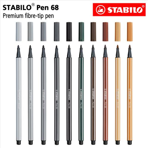 [EZO.8600120] STABILO Set 10 - Pen 68 Brown Black Green / Hitam Abu Cokelat