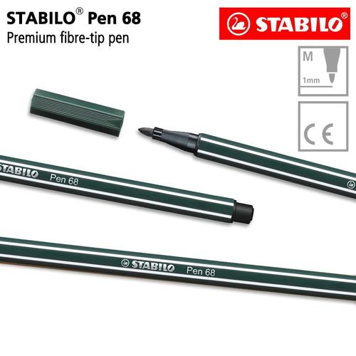[EZO.8600130] STABILO Pen 68 Earth Green Isi 1 pcs / Highlighter Pen / Marker