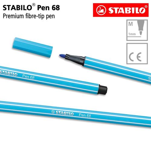 [EZO.8600132] STABILO Pen 68 Azure Isi 1 pcs / Highlighter Pen / Marker / Biru