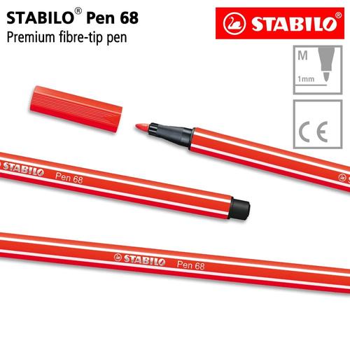 [EZO.8600136] STABILO Pen 68 Light Red Isi 1 pcs / Highlighter Pen / Marker / Merah