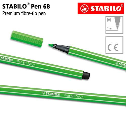 [EZO.8600142] STABILO Pen 68 Fluorescent Green Isi 1 pcs / Highlighter Pen / Marker