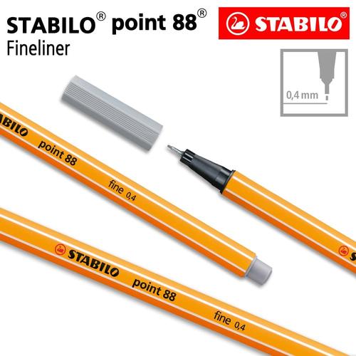 [EZO.8600145] STABILO Point 88 Medium Cold Grey Isi 1 pcs / Fineliner / Pen Warna