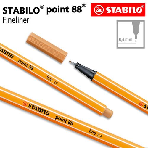 [EZO.8600147] STABILO Point 88 Dark Ochre Isi 1 pcs / Fineliner / Pen Warna Cokelat