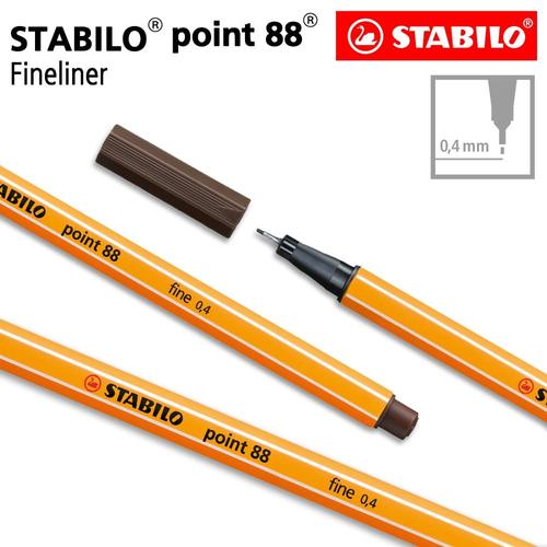 [EZO.8600150] STABILO Point 88 Umber Isi 1 pcs / Fineliner / Pen Warna Cokelat