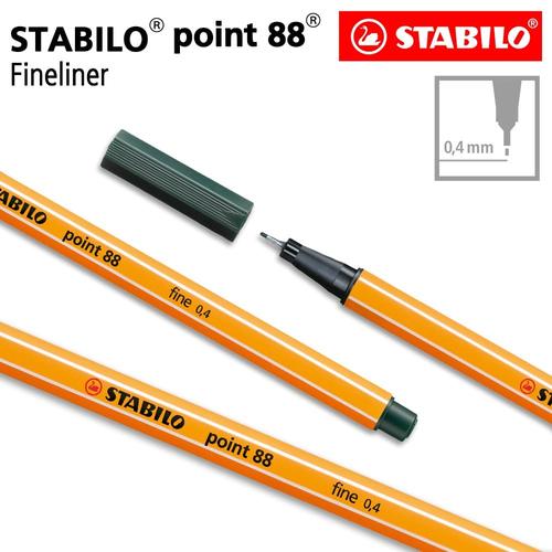 [EZO.8600151] STABILO Point 88 Olive Green Isi 1 pcs / Fineliner / Pen Warna Hijau