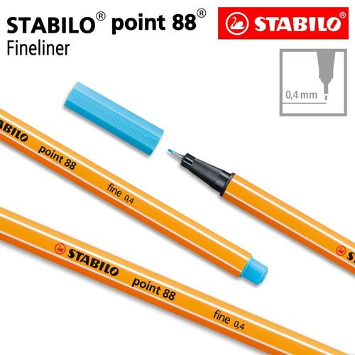 [EZO.8600152] STABILO Point 88 Azure Isi 1 pcs / Fineliner / Pen Warna Biru