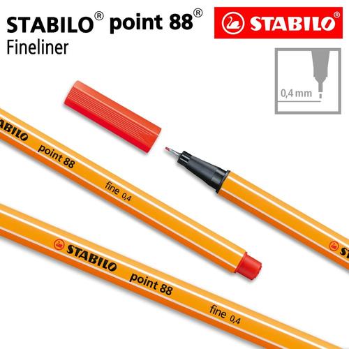 [EZO.8600155] STABILO Point 88 Light Red Isi 1 pcs / Fineliner / Pen Warna Merah
