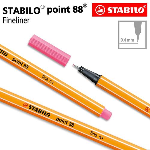 [EZO.8600160] STABILO Point 88 Light Pink Isi 1 pcs / Fineliner / Pen Warna Merah