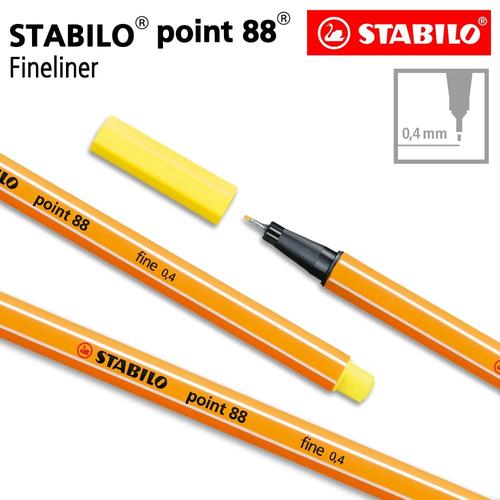 [EZO.8600162] STABILO Point 88 Lemon Yellow Isi 1 pcs / Fineliner / Pen Warna Kuning