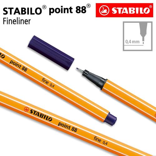 [EZO.8600163] STABILO Point 88 Nightblue Isi 1 pcs / Fineliner / Pen Warna Biru