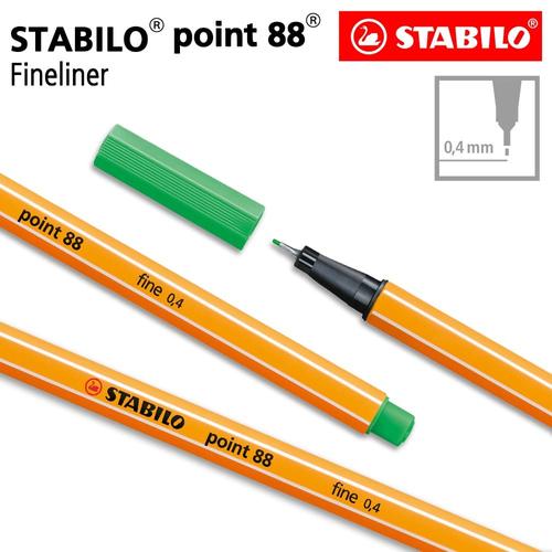 [EZO.8600166] STABILO Point 88 Light Emerald Isi 1 pcs / Fineliner / Pen Warna Hijau