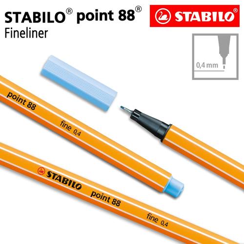 [EZO.8600167] STABILO Point 88 Ice Blue Isi 1 pcs / Fineliner / Pen Warna Biru