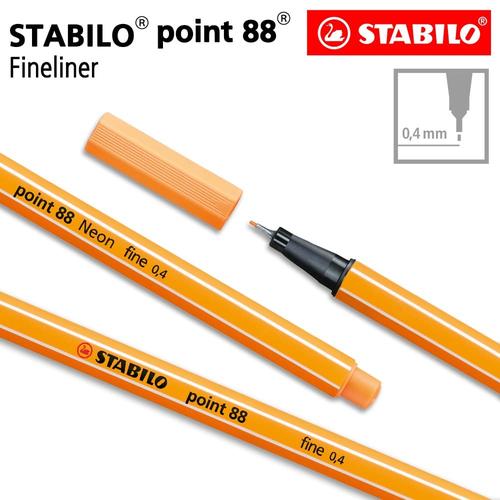 [EZO.8600169] STABILO Point 88 Neon Orange Isi 1 pcs / Fineliner / Pen Warna Oranye