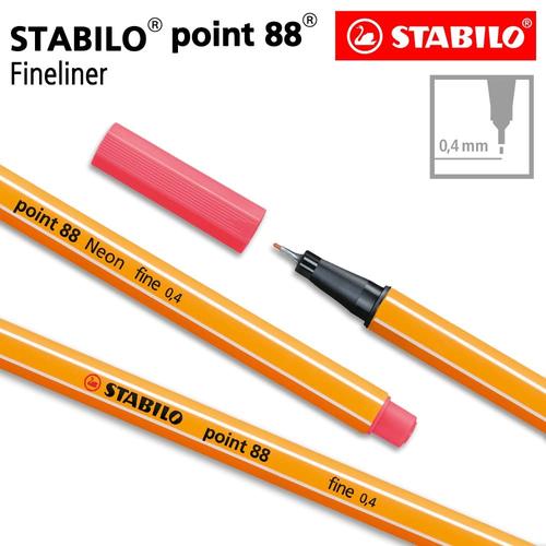 [EZO.8600170] STABILO Point 88 Neon Red Isi 1 pcs / Fineliner / Pen Warna Merah