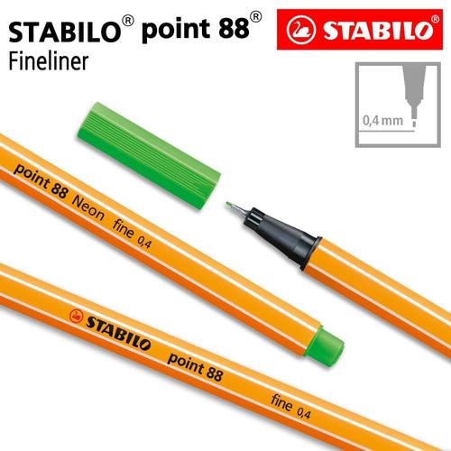 [EZO.8600171] STABILO Point 88 Neon Green Isi 1 pcs / Fineliner / Pen Warna Hijau