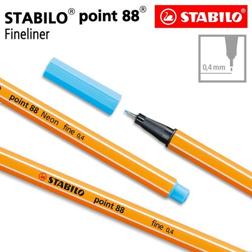 [EZO.8600172] STABILO Point 88 Neon Blue Isi 1 pcs / Fineliner / Pen Warna Biru