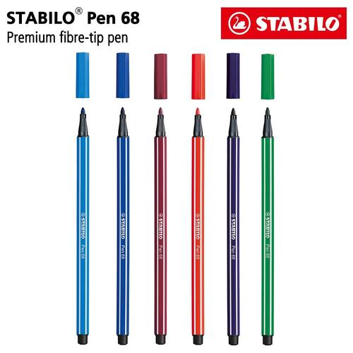[EZO.8600177] STABILO Set 6 - Pen 68 Merah Biru Ungu Hijau