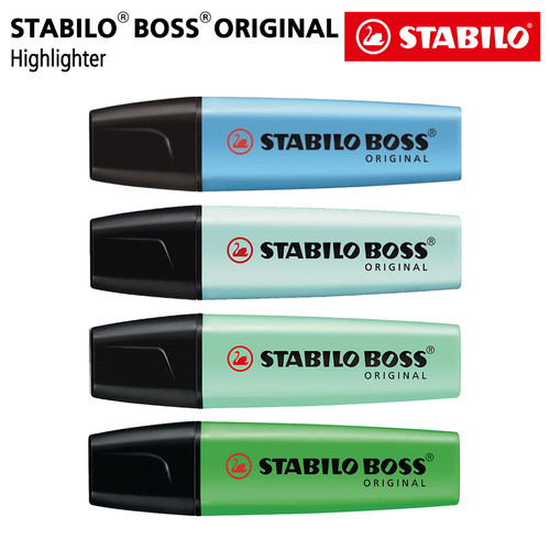 [EZO.8600180] STABILO SET 4 - BOSS Original Pastel Highlighter Biru Hijau
