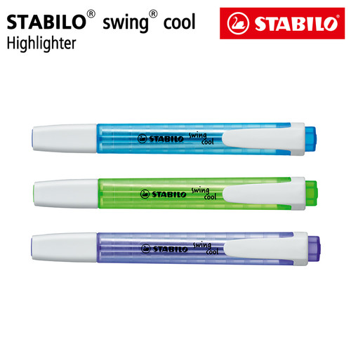 [EZO.8600183] STABILO SET 3 - Swing Cool Highlighter Biru Hijau Ungu