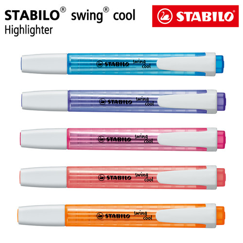 [EZO.8600276] STABILO SET 5 - Swing Cool Highlighter Biru Pink Oranye Ungu Merah