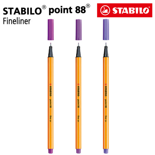 [EZO.8600188] STABILO SET 3 - Point 88 - Lilac Light Lilac Violet / Fineliner / Pen