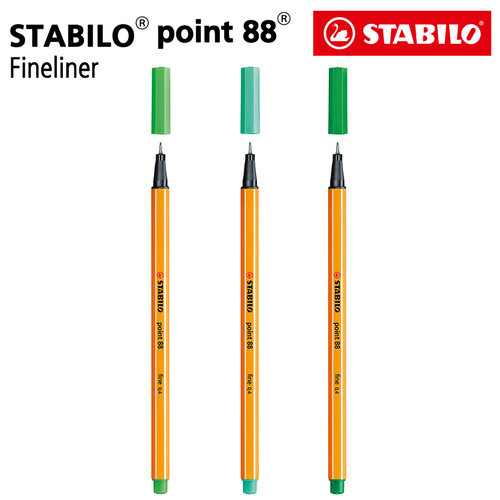 [EZO.8600189] STABILO SET 3 - Point 88 Green Leaf Green Ice Green / Fineliner / Pen