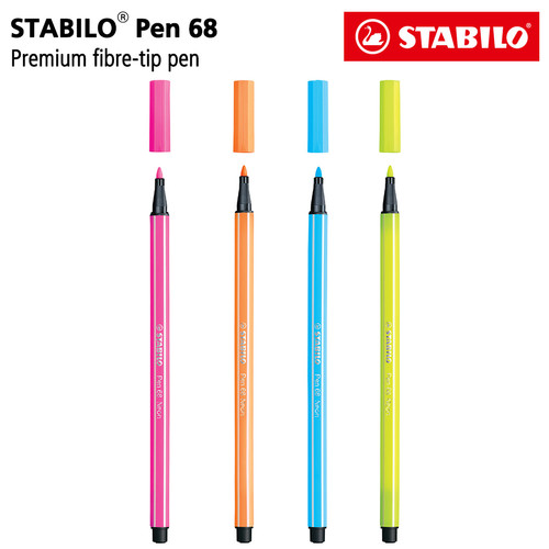 [EZO.8600192] STABILO SET 4 - Pen 68 NEON / Highlighter Marking Pen / Pink Biru