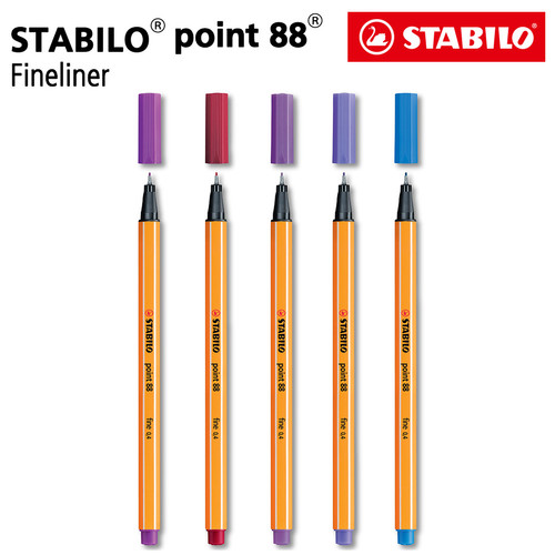 [EZO.8600194] STABILO SET 5 - Point 88 Pink Purple / Fineliner / Pen Warna Pink Ungu