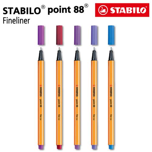[EZO.8600194] STABILO SET 5 - Point 88 Pink Purple / Fineliner / Pen Warna Pink Ungu