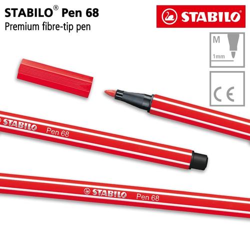 [EZO.8600200] STABILO Pen 68 Carmine 1 pcs / Highlighter Pen / Marker / Merah