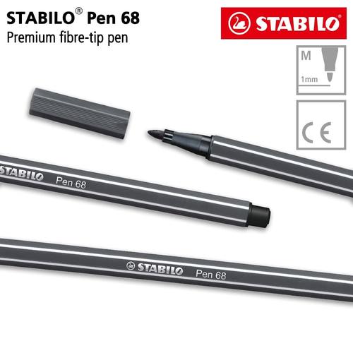 [EZO.8600208] STABILO Pen 68 Deep Cold Grey 1 pcs / Highlighter Pen / Marker / Abu