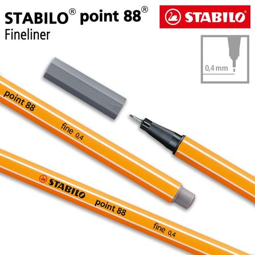 [EZO.8600223] STABILO Point 88 Dark Grey 1pcs / Fineliner / Pen Warna Abu Tua