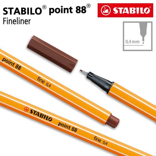 [EZO.8600224] STABILO Point 88 Brown 1pcs / Fineliner / Pen Warna Cokelat
