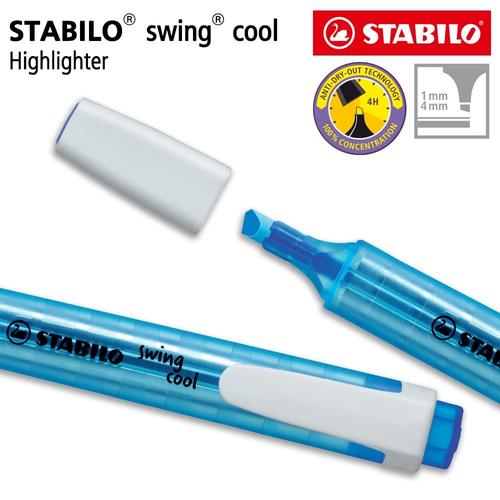 [EZO.8600233] STABILO Swing Cool Blue / Highlighter Warna Biru Tua Original