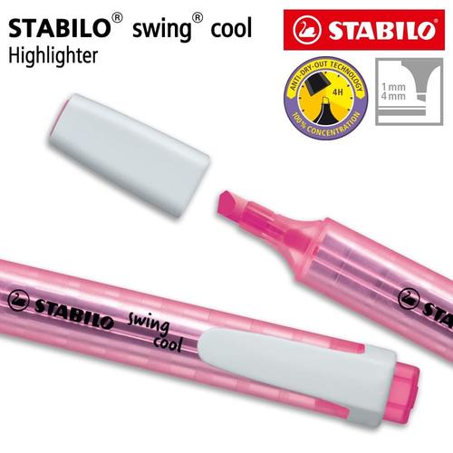 [EZO.8600239] STABILO Swing Cool Pink / Highlighter Warna Merah Muda Original