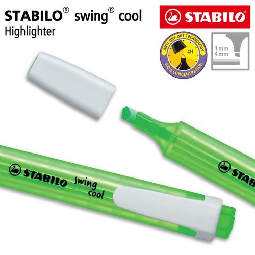 [EZO.8600240] STABILO Swing Cool Green / Highlighter Warna Hijau Original