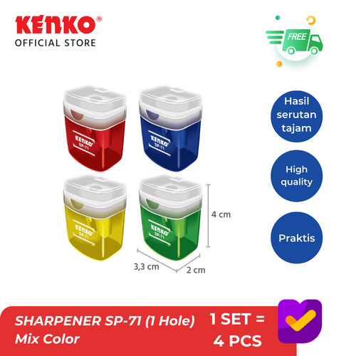 KENKO SHARPENER / SERUTAN SP-71 (1 Hole) Mix Color 4 PCS