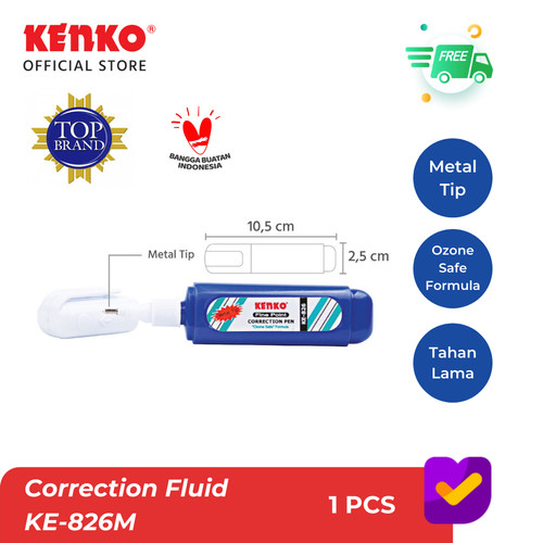 KENKO CORRECTION PEN / Tipex Cair / Cairan Koreksi KE-826M Metal Tip