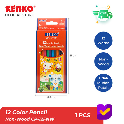 KENKO 12 COLOR PENCIL / Pensil Warna CP-12 FNW Non Wood