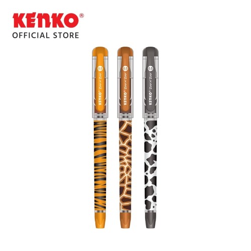KENKO GEL PEN / Pulpen Jel KE-20 (Zoo n' zoo) Black Random Color