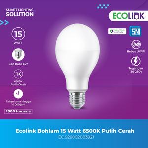 [EZM.1070033] Lampu Bohlam Ecolink 15 Watt 15W Bulb Ecolink 6500K Putih Cerah Cool Day Light 15 W