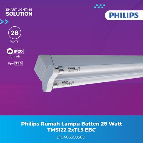 [EZM.1070059] Philips Rumah Lampu Batten 28W Cahaya Putih - TMS122 2xTL5 EBC