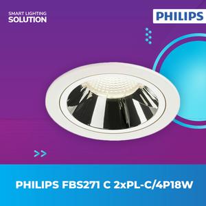 [EZM.1070070] Philips Rumah Lampu Plafon Downlight FBS271 C 2xPL-C/4P 18W - Putih